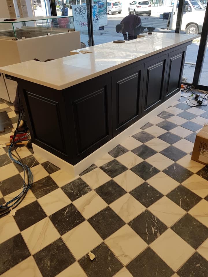 Workbench in a butcher's shop