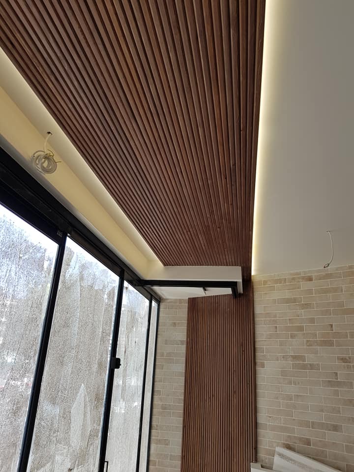 Coffee bar wall cladding