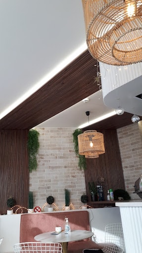 Coffee bar wall cladding
