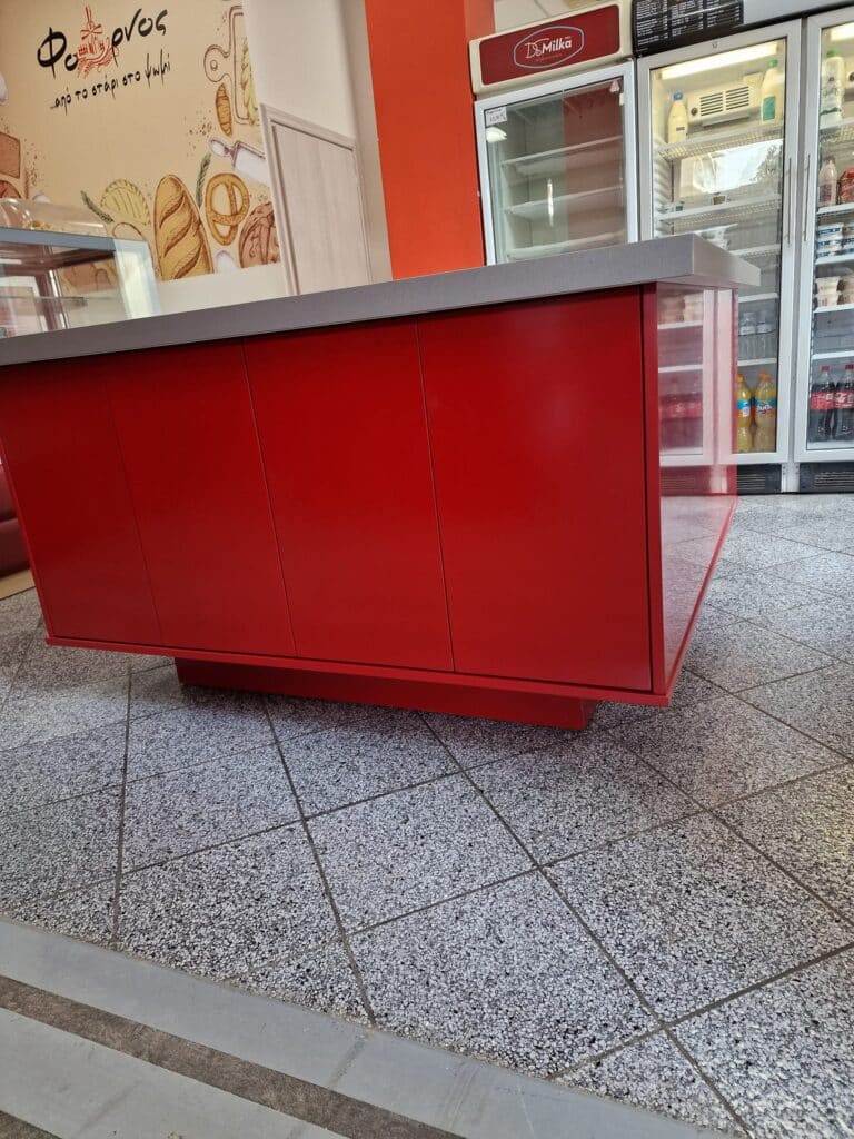 Counter for a projection system in a bakery
